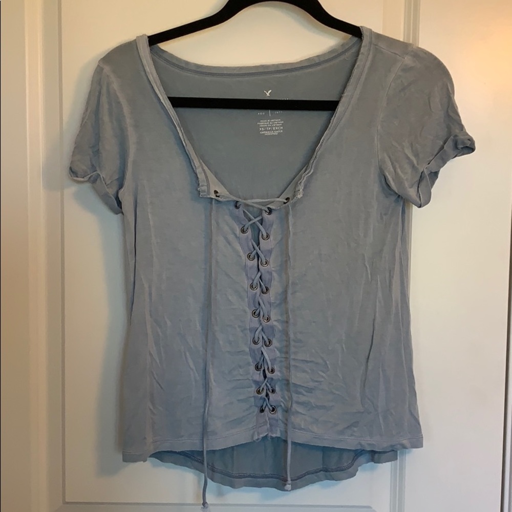 american eagle soft & sexy criss-cross tee